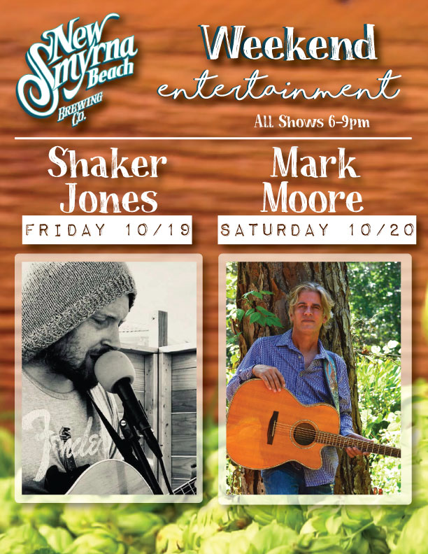 Live Music by Shaker Jones and Mark Moore at New Smyrna Beach Brewing